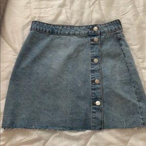 Button up denim skirt